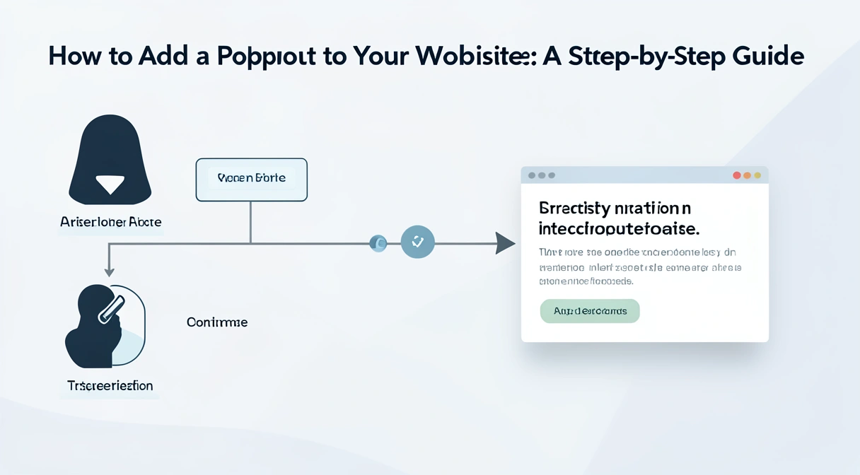 A conceptual diagram showing a website visitor's journey, with a popup appearing at the optimal moment to capture their attention and convert them into a lead.